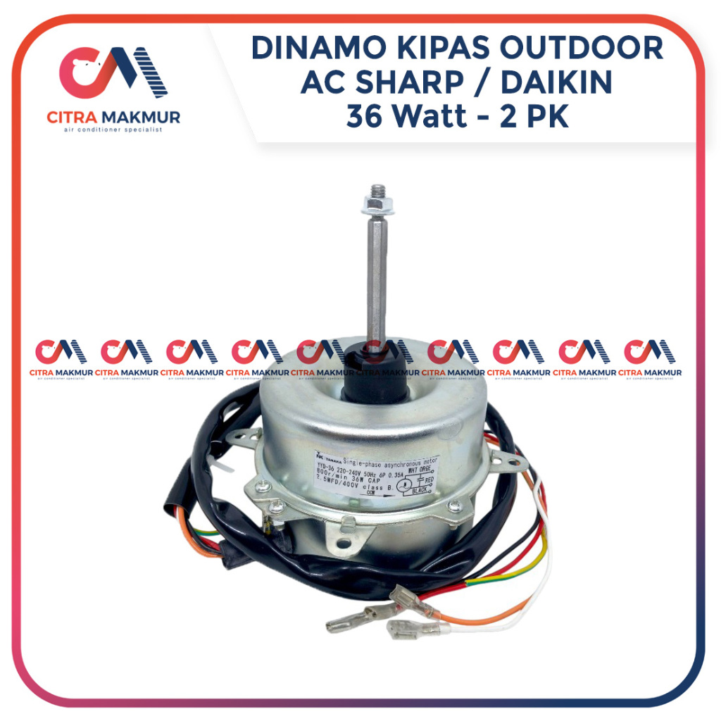 Dinamo Fan Motor Outdoor AC 2 Pk Sharp Daikin 36 Watt YYD Putaran Kiri Mesin Kipas Putar CCW
