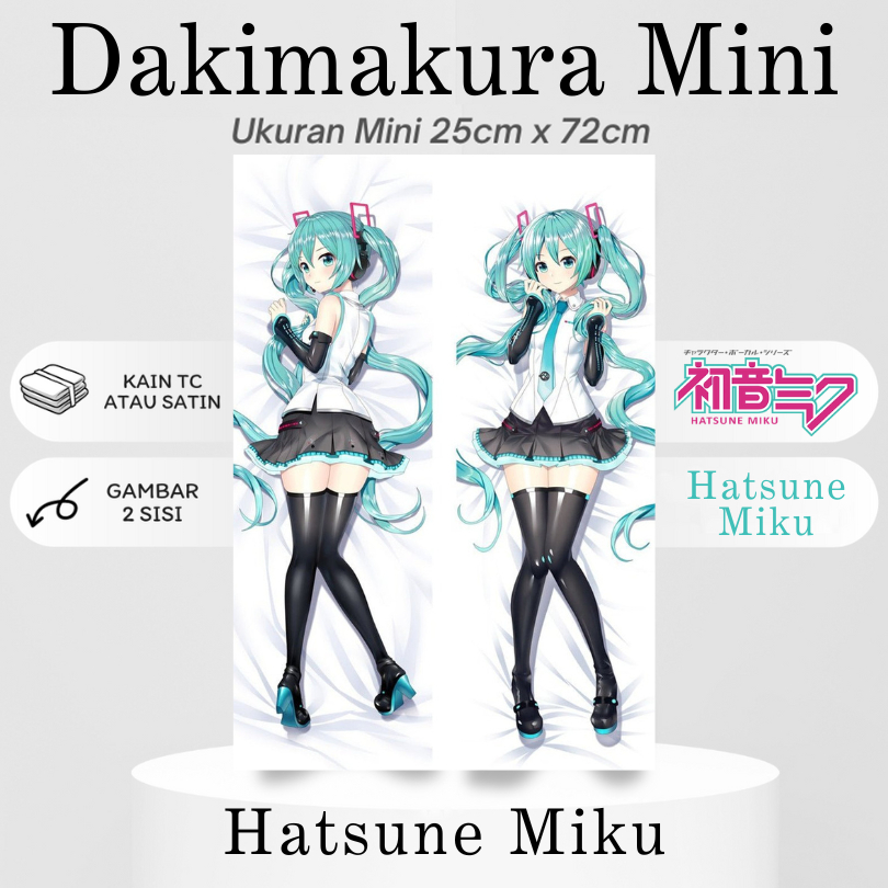DAKIMAKURA MINI HATSUNE MIKU VOCALOID Bantal Anime Waifu Mini Hatsune Miku Vocaloid