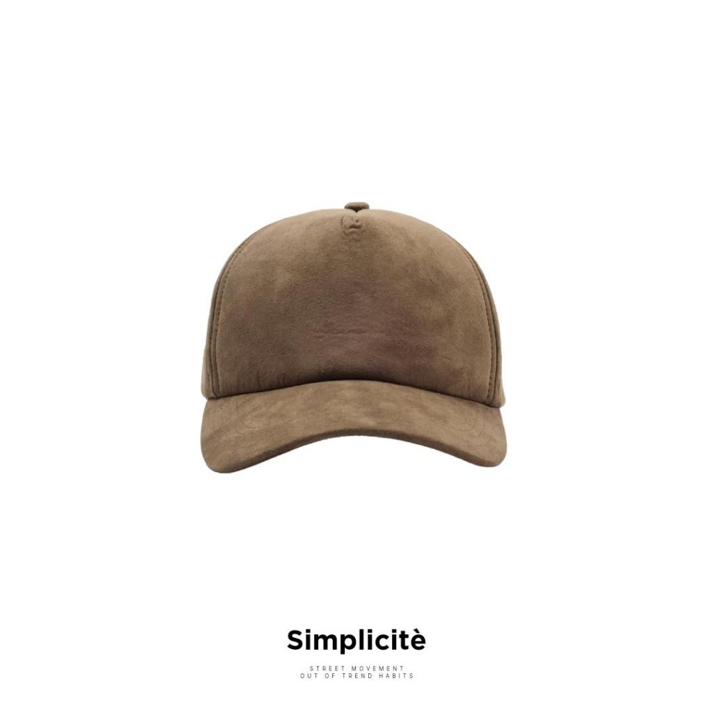 SMOOTH BASIC Classic Trucker Signature Suede Cap Simplicite Series - Brown