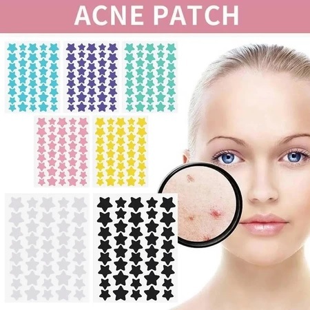 ACNE PATCH COLORED Stiker Jerawat Lucu Star Bintang Hydrocolloid Acne Pimple Patch - Star Acne Pimpl