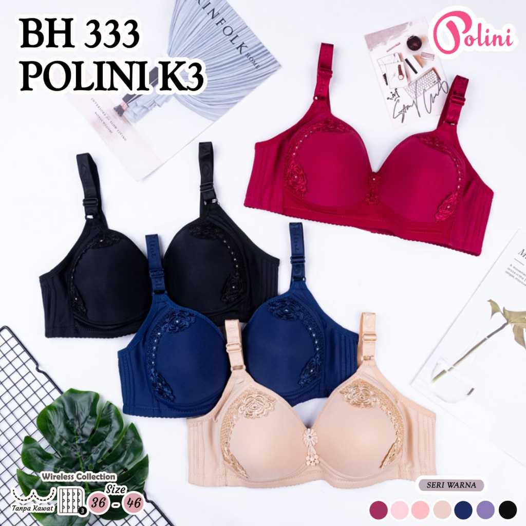 BRA WANITA POLINI JUMBO PUSH UP TANPA KAWAT KAIT TIGA BH PEREMPUAN POLINI 333 IMPORT