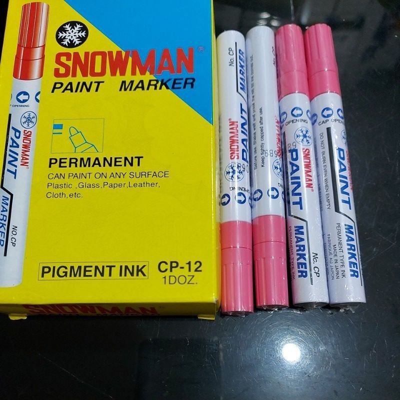 

paint marker snowman pink cp-12 (12pcs) / spidol pink snowman permanent medium tip