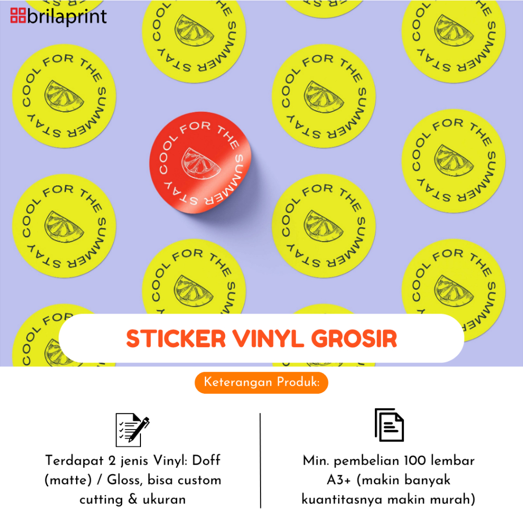 

Cetak Sticker Label Vinyl A3 / Sticker Label Kemasan (grosir)