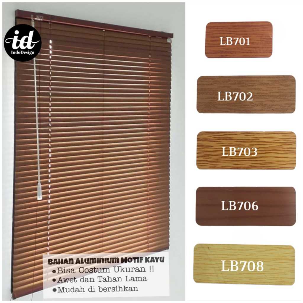 Venetian blinds / Horizontal Blind / Window Fashion / Krey / Tirai Aluminium MOTIF KAYU