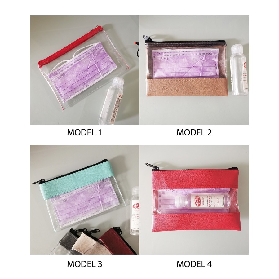 Dompet Mika Pouch kosmetik bening PVC Dompet Mika Make up pouch masker Mika Te Amo Transparan Mask P