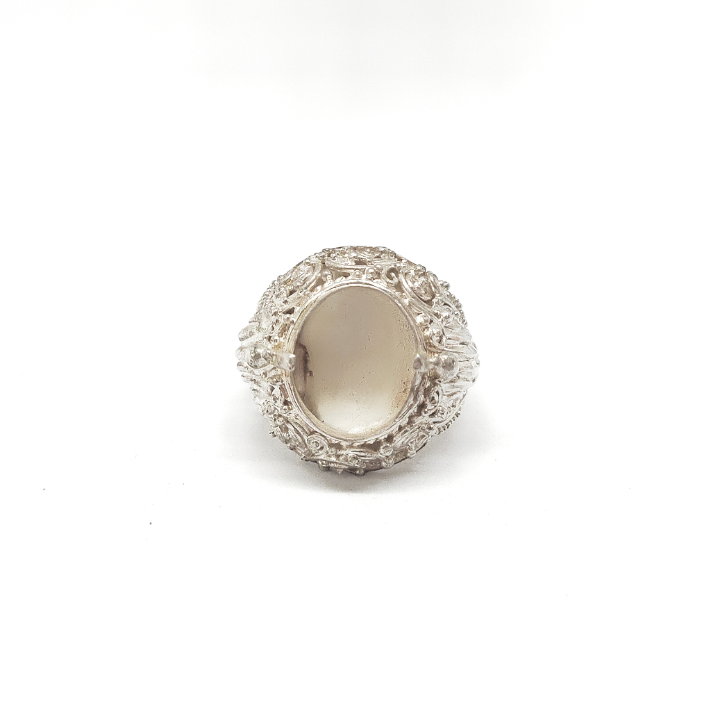 Cincin Ring Motif Ukir Bali Manuk Tanpa Batu  Perak Silver Bali Asli 925 Pria Wanita Costum Elegant