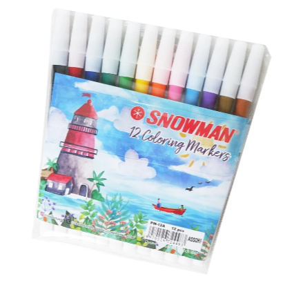 SNOWMAN Spidol Kecil 12 Set Warna Warni