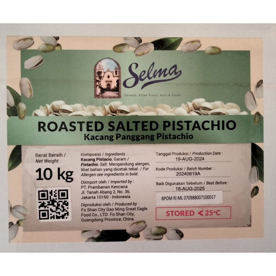 

KACANG PISTACHIO SELMA TERSEDIA 3 UKURAN KEMASAN 1 KG, 500 GRAM, 250 GRAM