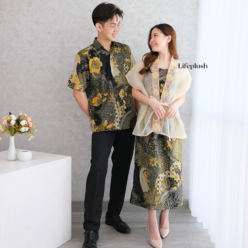 Dress Batik Modern Couple Organza Bordir Mewah Wanita Pesta Kondangan Cantik- Lifeplush Dahayu