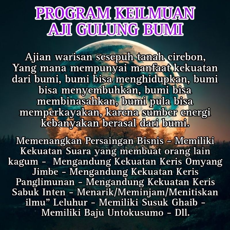 

PROGRAM KEILMUAN AJI_GULUNG_BUMI