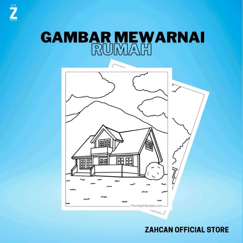 

Kertas Gambar Mewarnai A4 [ Rumah ]