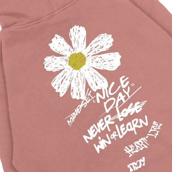 Troy Company Pullover Hoodie Pink Salmon Nice Day - Hoodie Pria Wanita Pink Salmon KH 2288