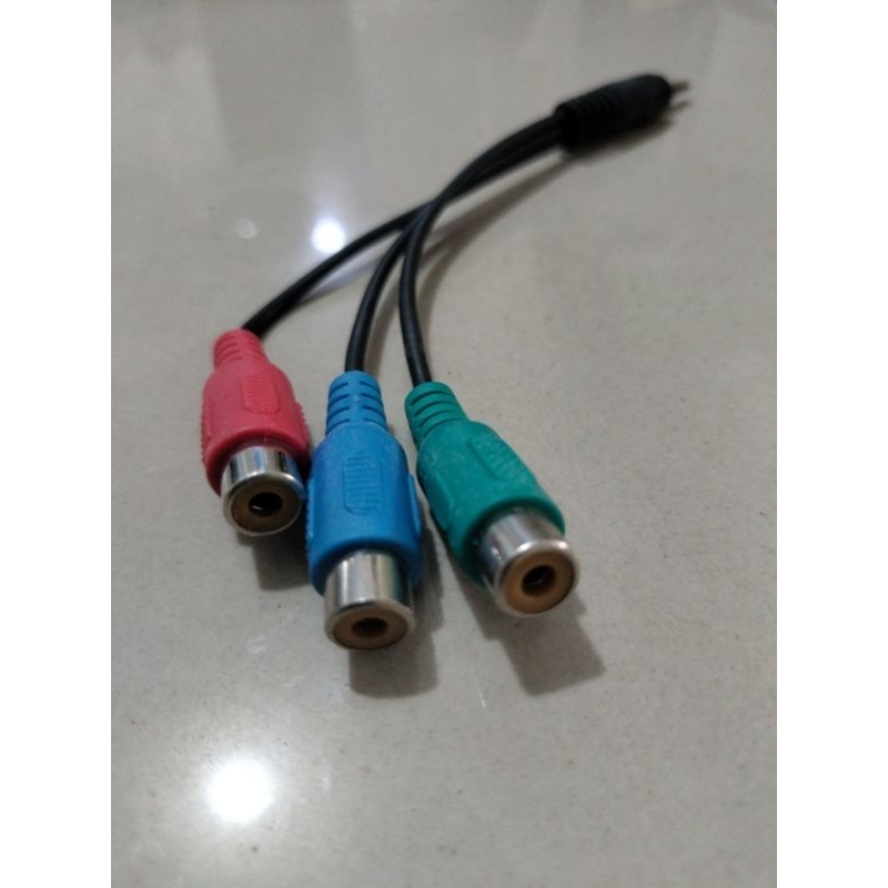 Kabel jack AV rca 1 to 3 female