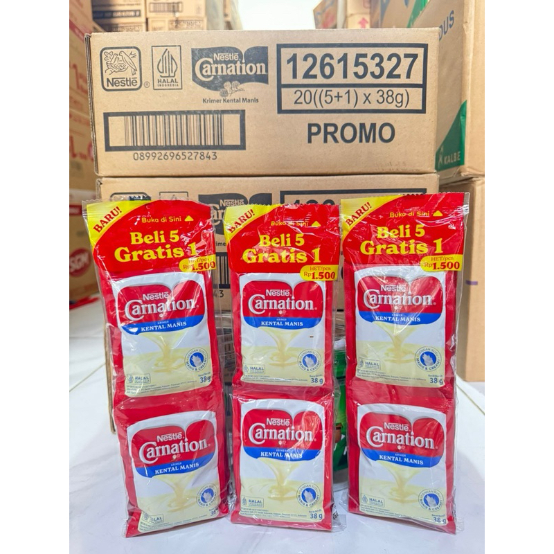 

Carnation Krimer Kental Manis SACHET KARTON/DUS 20((5+1)x38gr) SKM Nestle