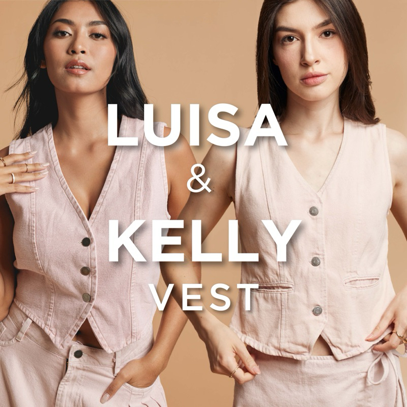 POLA LUISA VEST - KELLY VEST - VEST WANITA - ROMPI WANITA - VEST OUTER - ATASAN WANITA CROP