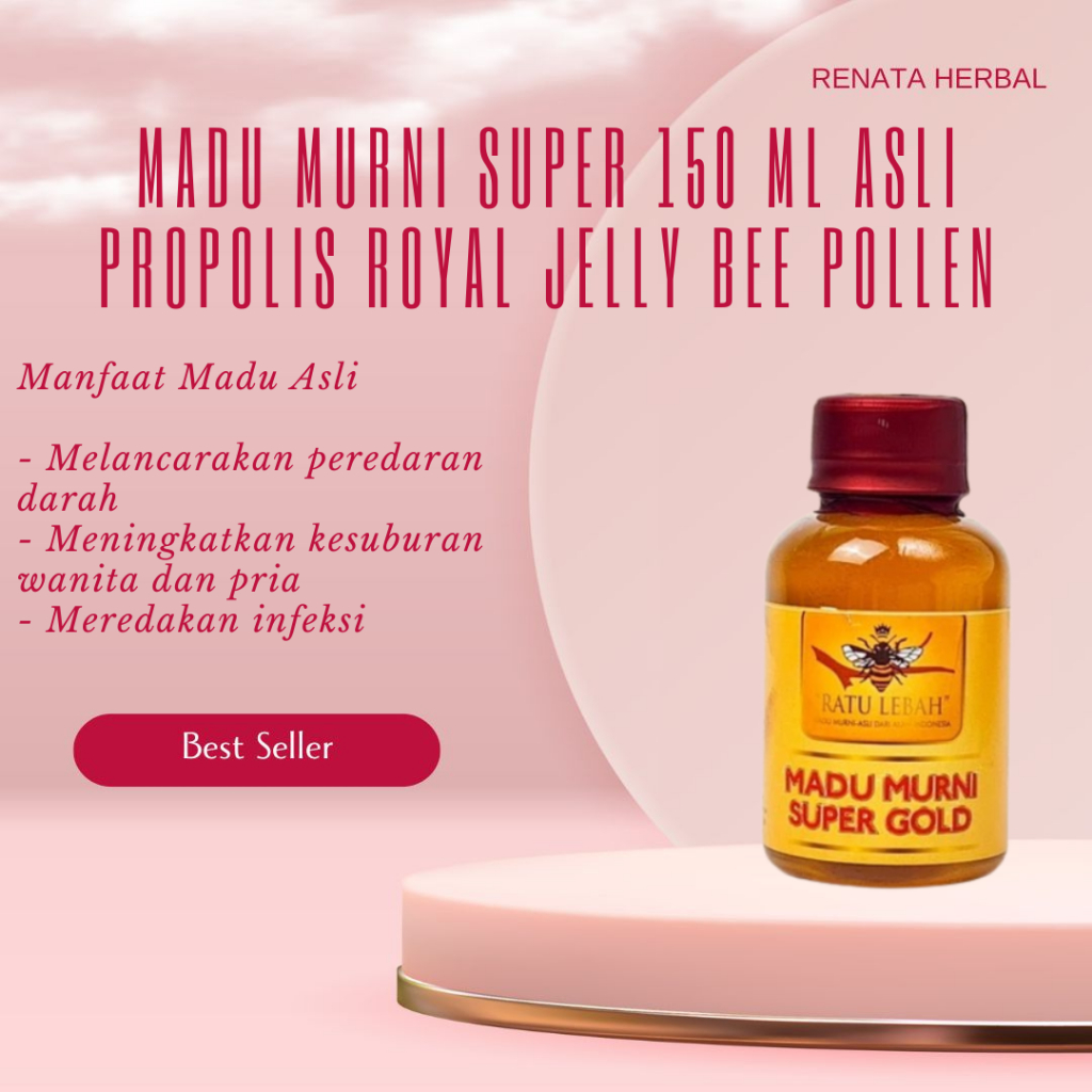 

Original Madu Murni Super 150 ml Asli Propolis Royal Jelly Bee Pollen Penyubur Kuat