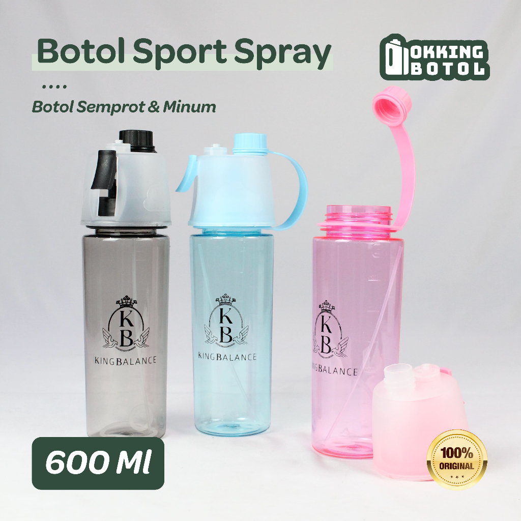 Botol minum semprot Sport Spray Water / Botol Minum Sport Spray Water Bottle 600 ML BPA FREE D095