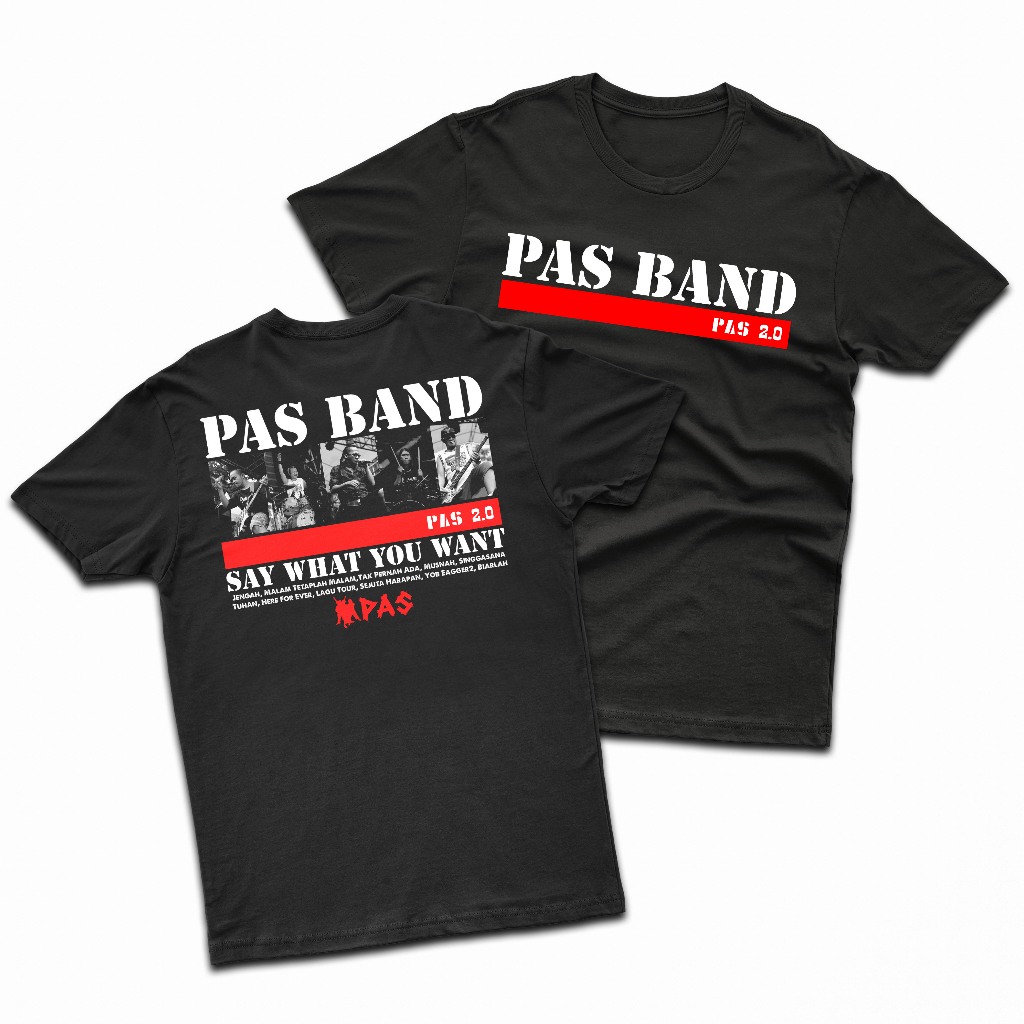 Kaos Pas Band Album 2.0 - Tshirt Paser - Kaos Band Rock Metal Pas Band - Kaos Distro Pria Wanita / U