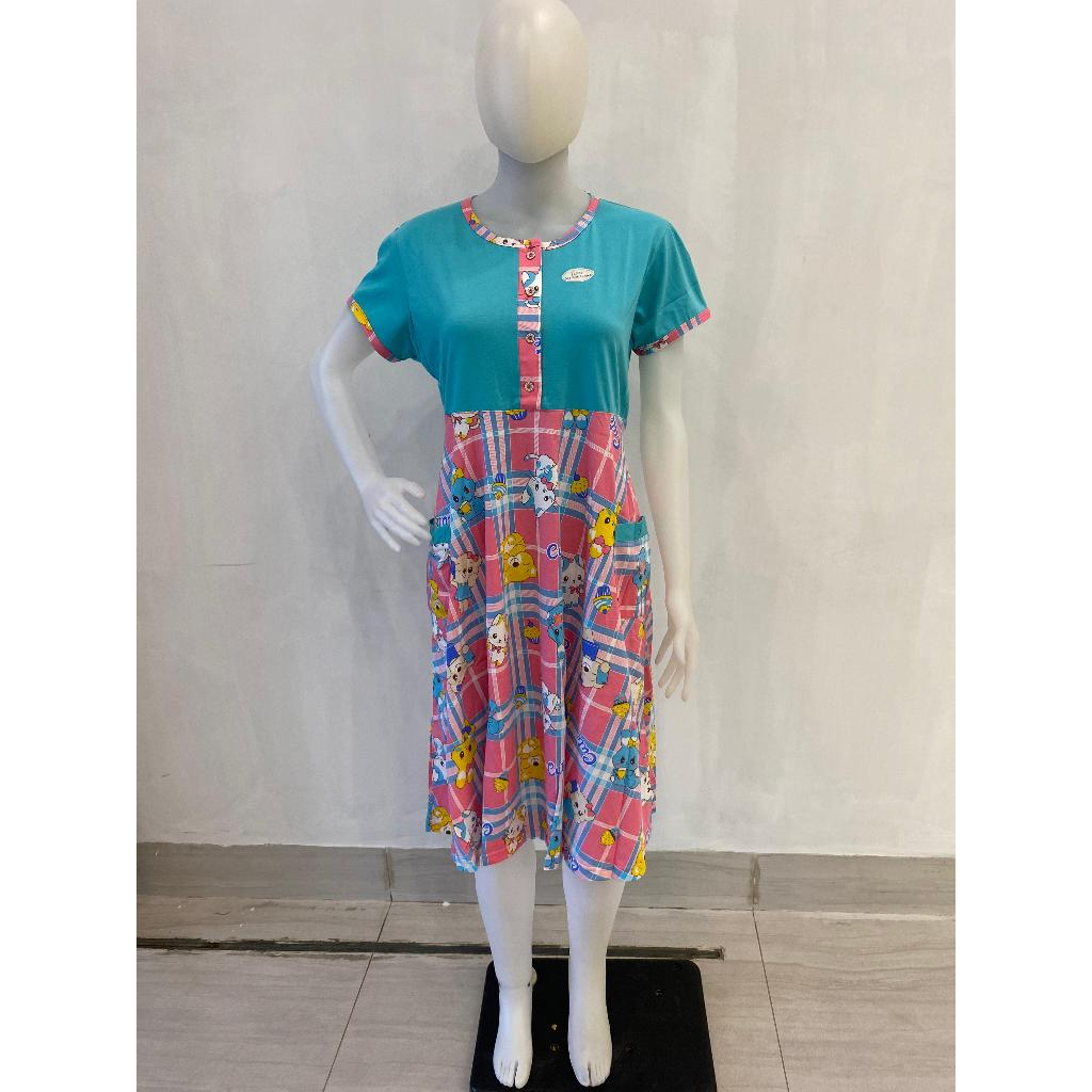 Daster wanita kaos  model tangan pendek / kensi tali satu