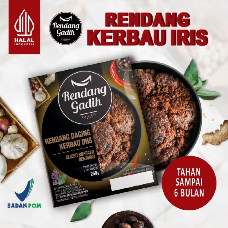 

Rendang Gadih - Rendang Daging Kerbau Iris 250g / Rendang Viral 100% Halal