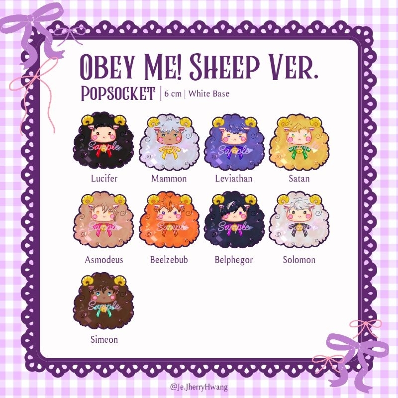 [LIMITED STOCK] Obey Me Sheep Ver. Acrylic Pop socket by Jherry Hwang