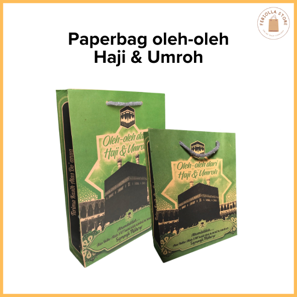 

Paper Bag Oleh Oleh Haij dan Umroh ukuran Besar 22x6x30 & Kecil 18x6x23 | Tas Kertas Hajian | Paper bag oleh-oleh