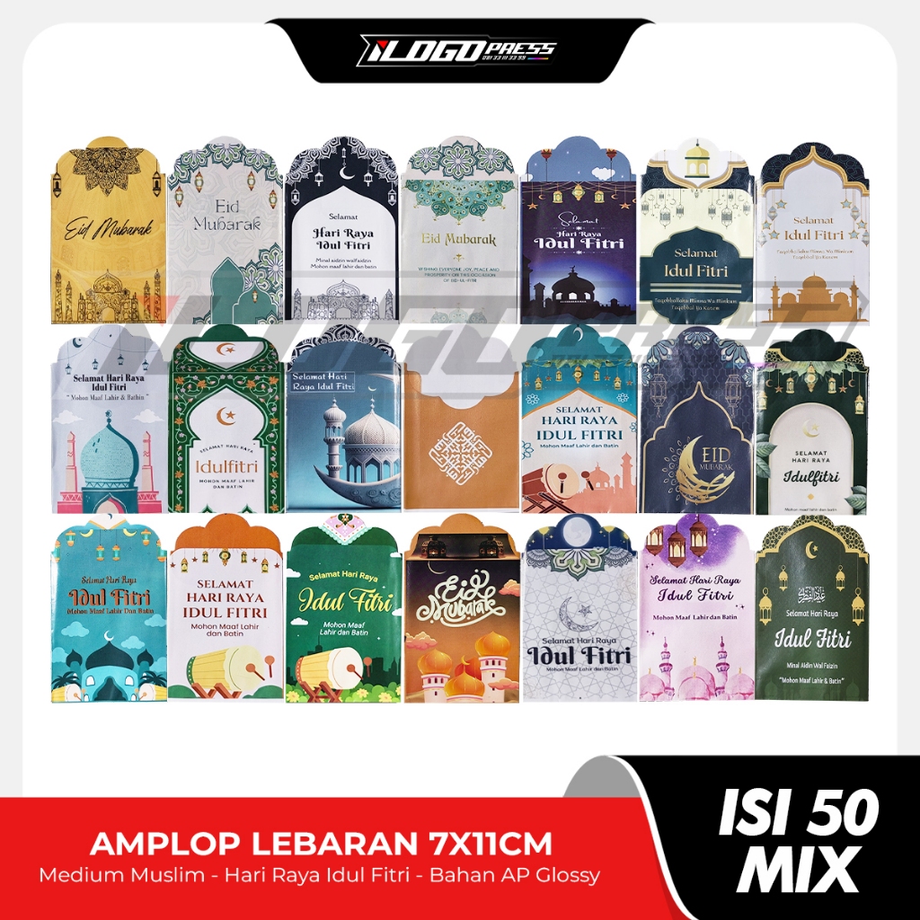 

AMPLOP Lebaran 2025 Unik Lucu, Medium Muslim 7x11 cm - 5 Pack isi 50 pcs (MIX)