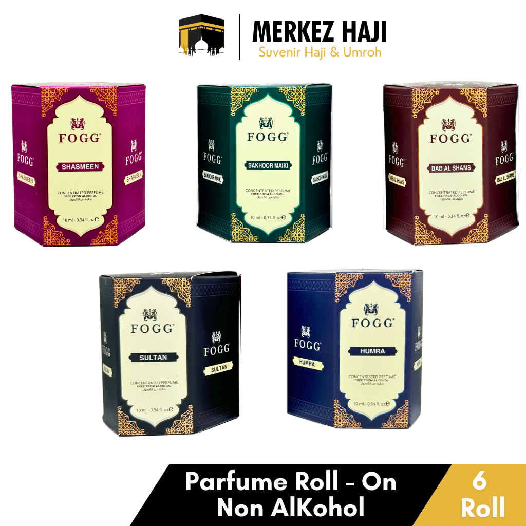 Minyak Wangi Fogg 1 Box Non Alcohol Tahan Lama Parfum Oles Tanpa Alkohol Pria & Wanita Untuk Sholat