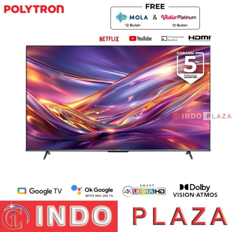 TV POLYTRON 55 Inch SMART GOOGLE TV PLD-55UG5959 4K UHD