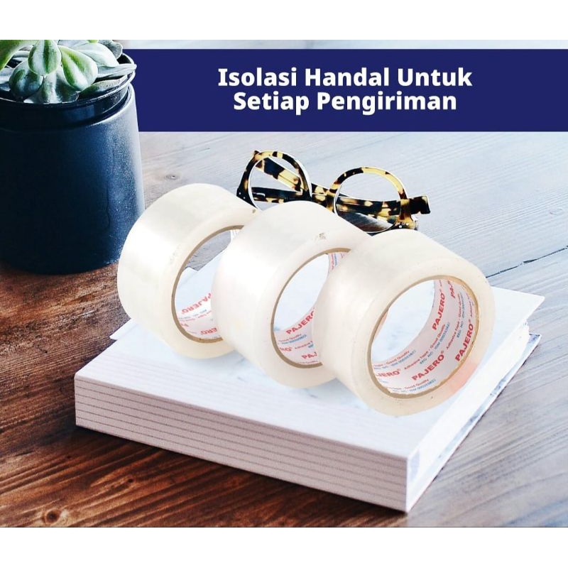 

1 SLOP (6pc ) ISOLASI PAJERO/ LAKBAN / OPP TAPE BENING MEREK PAJERO 48 MM X 80 METER/ ISOLASI BENING PAJERO