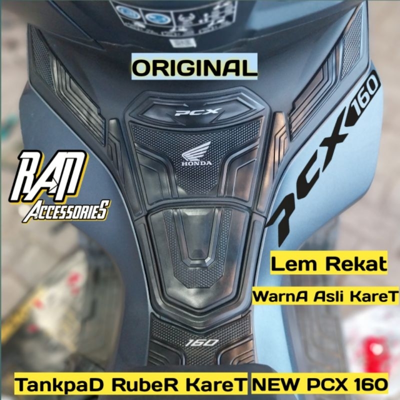 tankpad PCX 160 karet resin carbon stiker tanky tengki merah gold silver hitam 2021