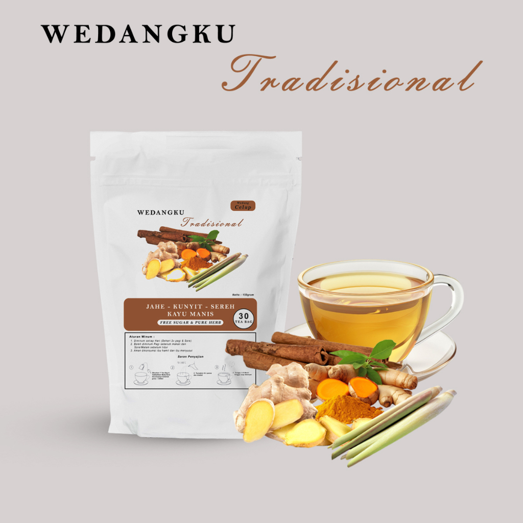 

WEDANGKU - Teh Wedang Jahe Sereh Kunyit dan kayu Manis isi 20 Tea Bag Minuman Herbal