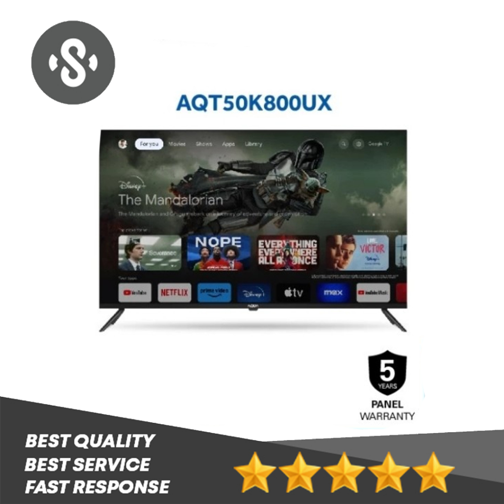 AQUA Japan LED Smart Google TV 50" 4K UHD HDR Smart TV AQT 50K800UX 50K800 50K