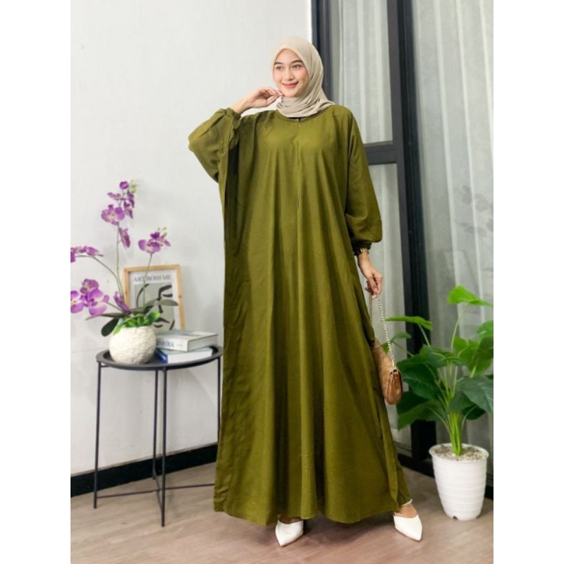 Kaftan Polos Kaftan Rayon Premium By Gallery Bajuku.Id Jumbo Busui Bumil Frendly Kekinian Daster Kaf