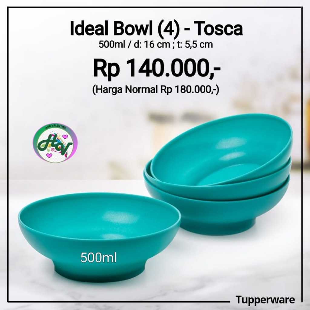 Tupperware Ideal Bowl (4) Tosca 500ml