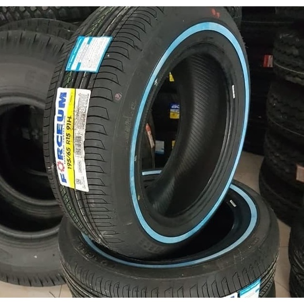 Ban Mobil Ring 15 195/65 Merek Forceum Ecosa Wlw 195 65 R15 Tubles Pinggir Ban List Putih