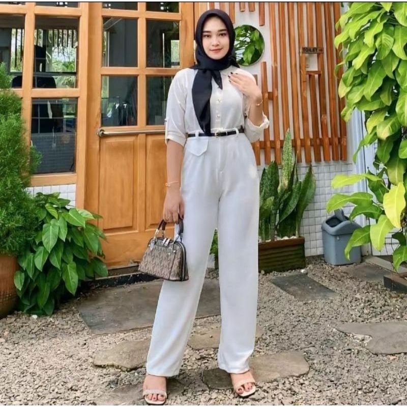 OROPENT CELANA WANITA TERLARIS TREND MASA KINI WARNA PUTIH TULANG