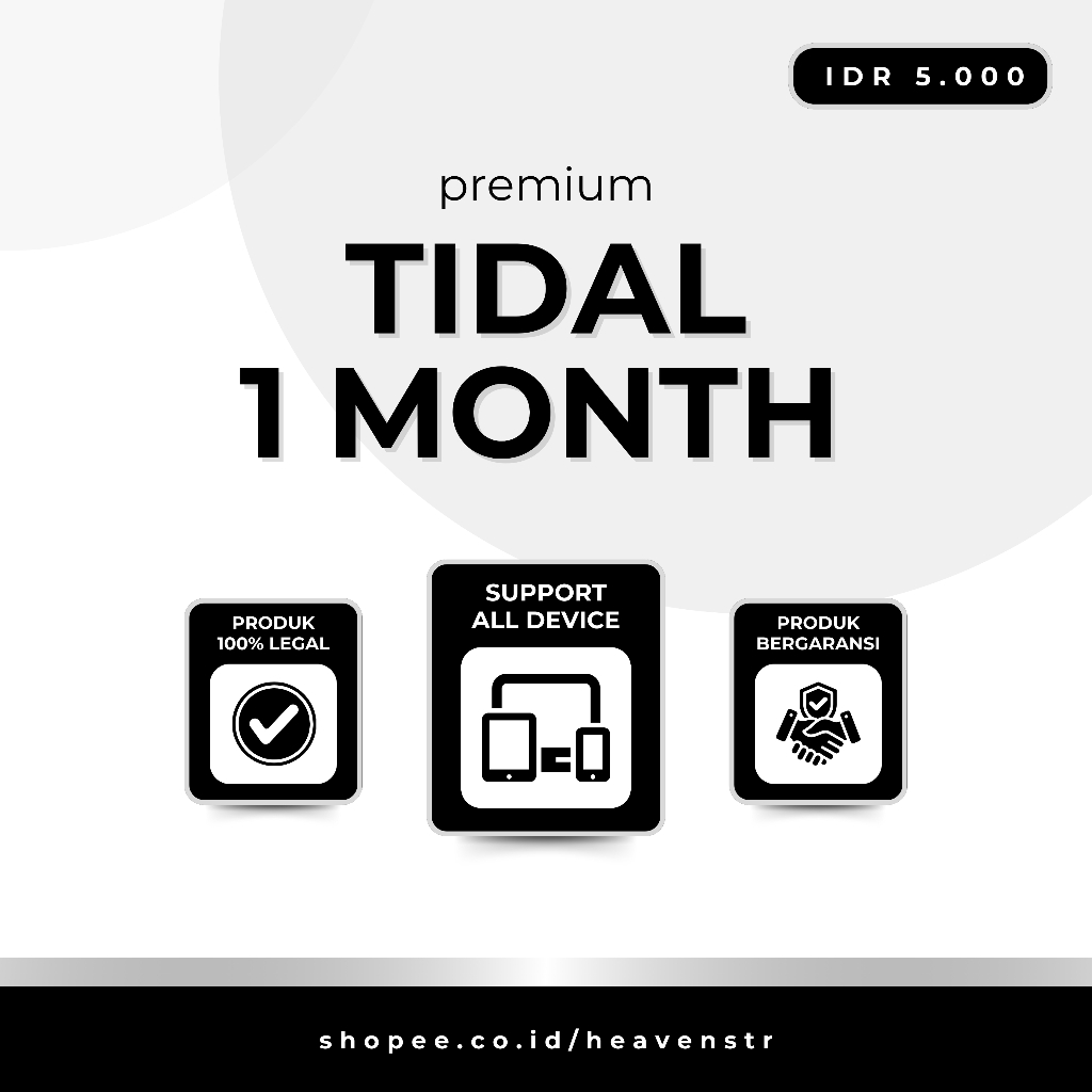 [PROMO] TIDAL 1 BULAN PREMIUM BERGARANSI