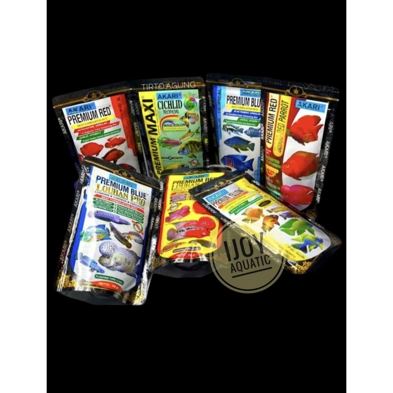 Pelet AKARI premium maxi blue red yellow parrot louhan chichlid
