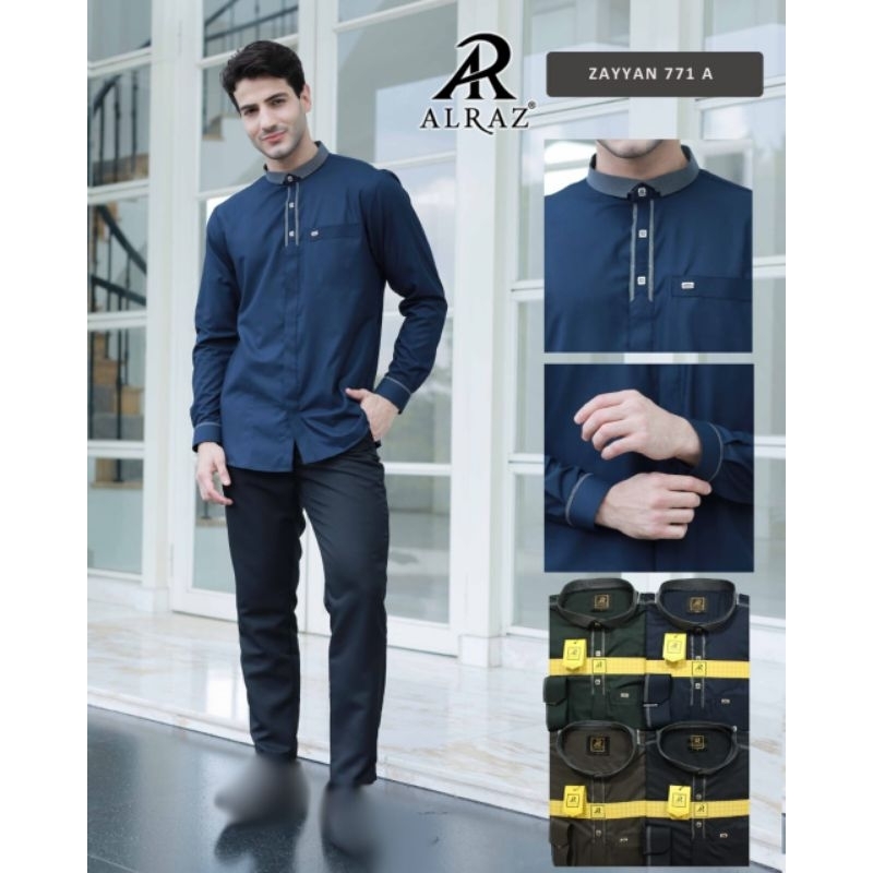 ALRAZ baju Koko pria Lengan panjang Kemko Pria Modern - Koko Alraz - rabbani