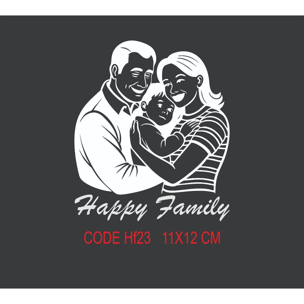 

stiker happy family 2 bahan reflektive cutting stiker