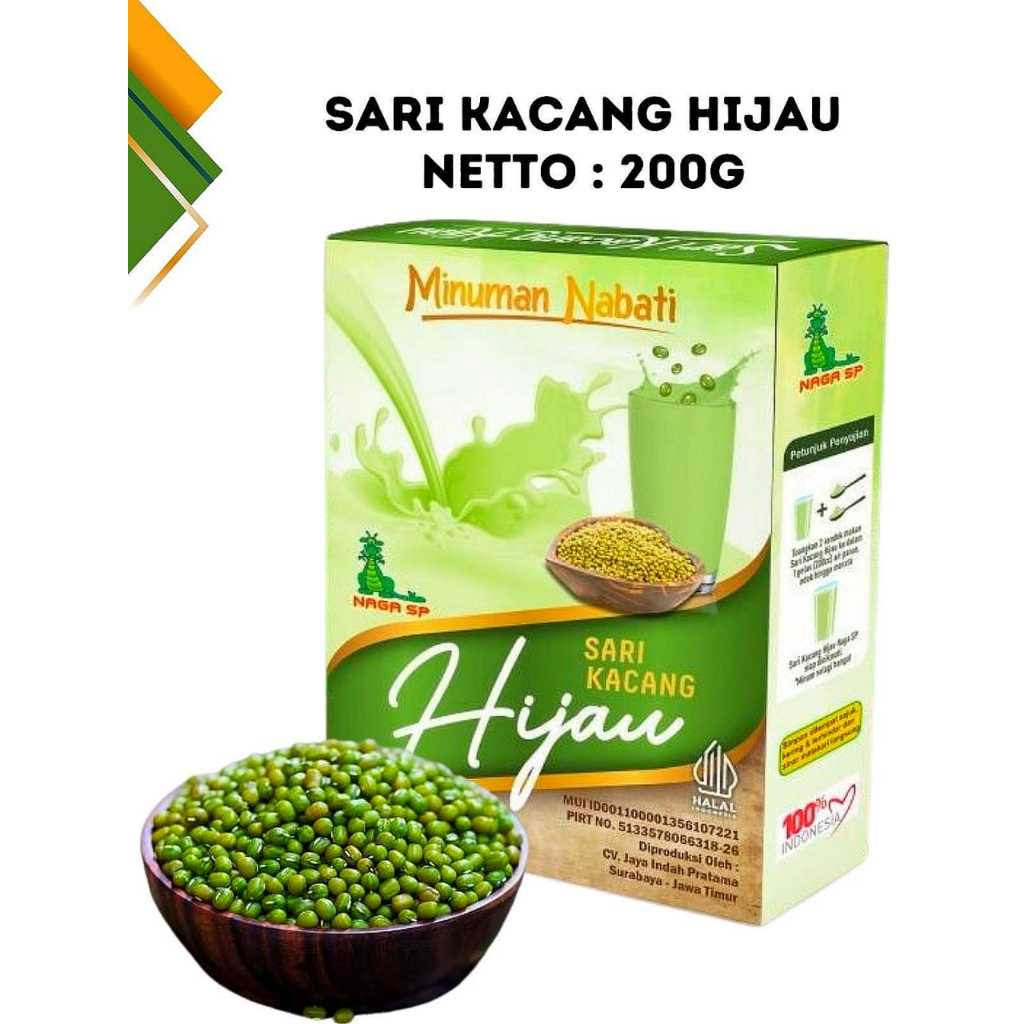 

Sari kacang hijau Naga SP Bubuk Instan Asli Murni Original Tinggal Seduh Beli 2 Gratis 1