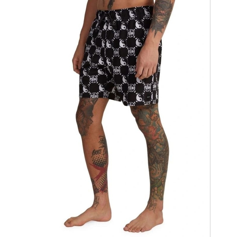 celana RVCA va pigment print elastic short pants original