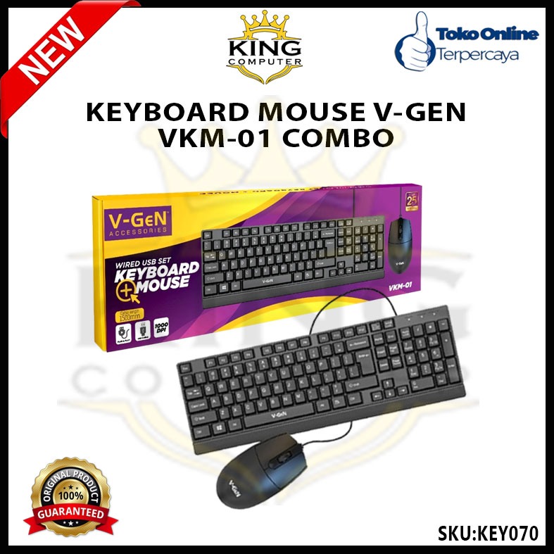 PAKET KEYBOARD MOUSE V-GEN VKM-01 COMBO