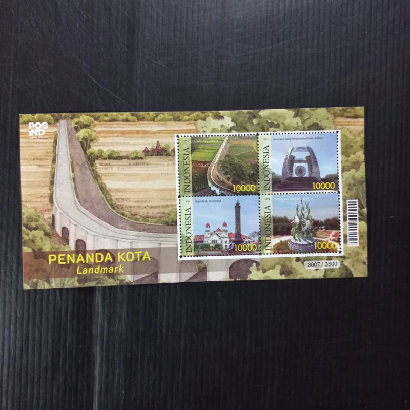 

SOUVENIR SHEET PRANGKO PERANGKO INDONESIA SERI PENANDA KOTA LANDMARK 2024