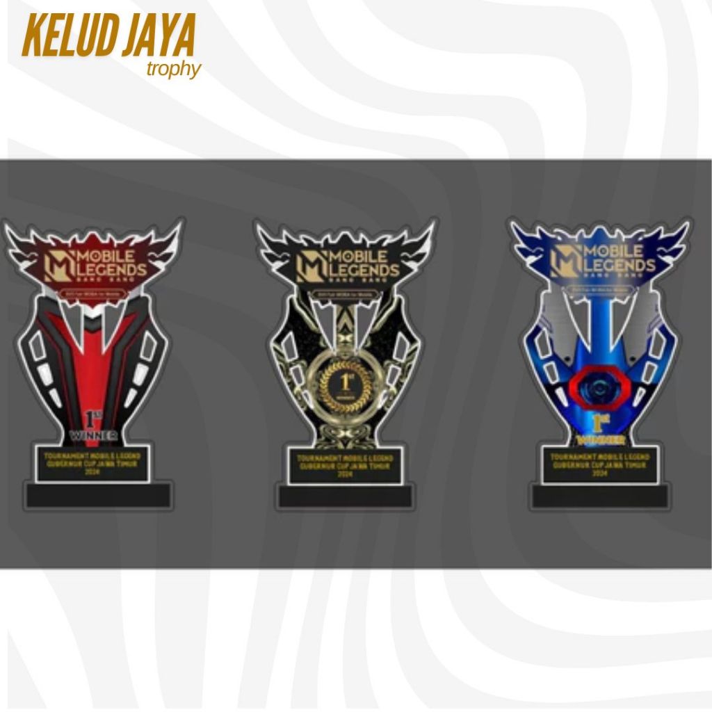Piala Mobile Legend Trophy Mobile Legend Kejuaraan Mobile Legend Bahan Akrilik Free Design Custom