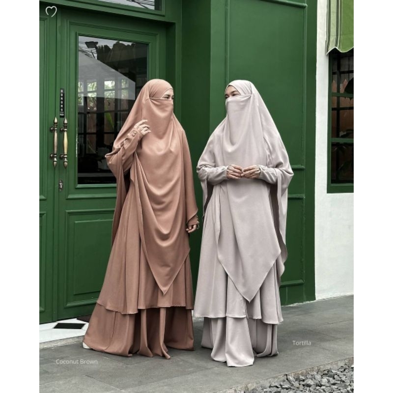 Gamis Adiba set French Khimar by Mahira | gamis set syar'i| gamis terbaru