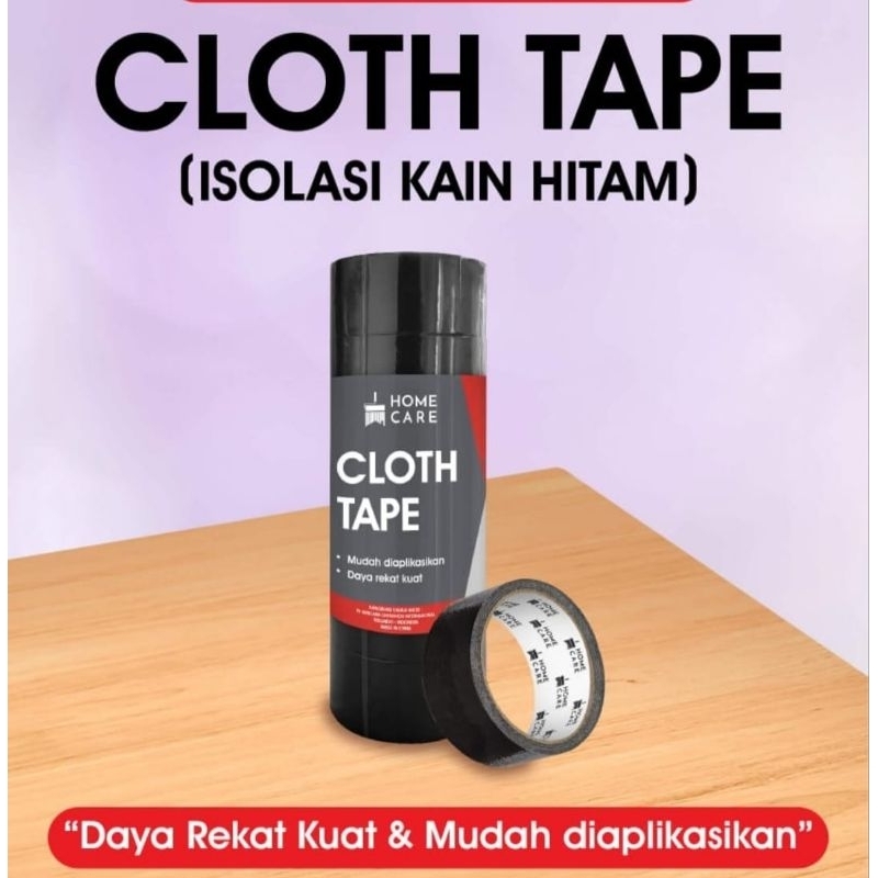 Cloth Tape Hitam Home Care. Lakban Kain/ Cloth Tape.