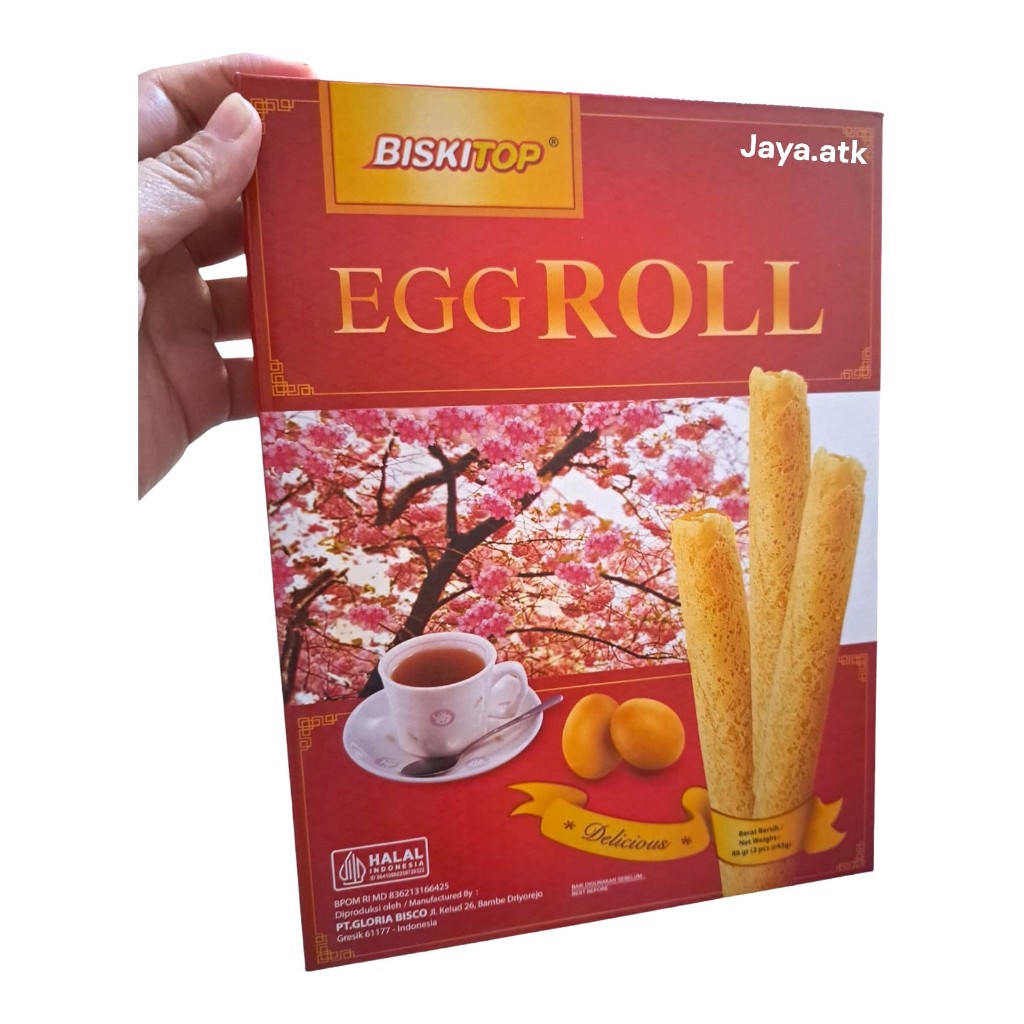 

BISKUIT EGG ROLL BISKITOP 86 GRAM KUE KERING LEBARAN BISCUIT EGGROLL