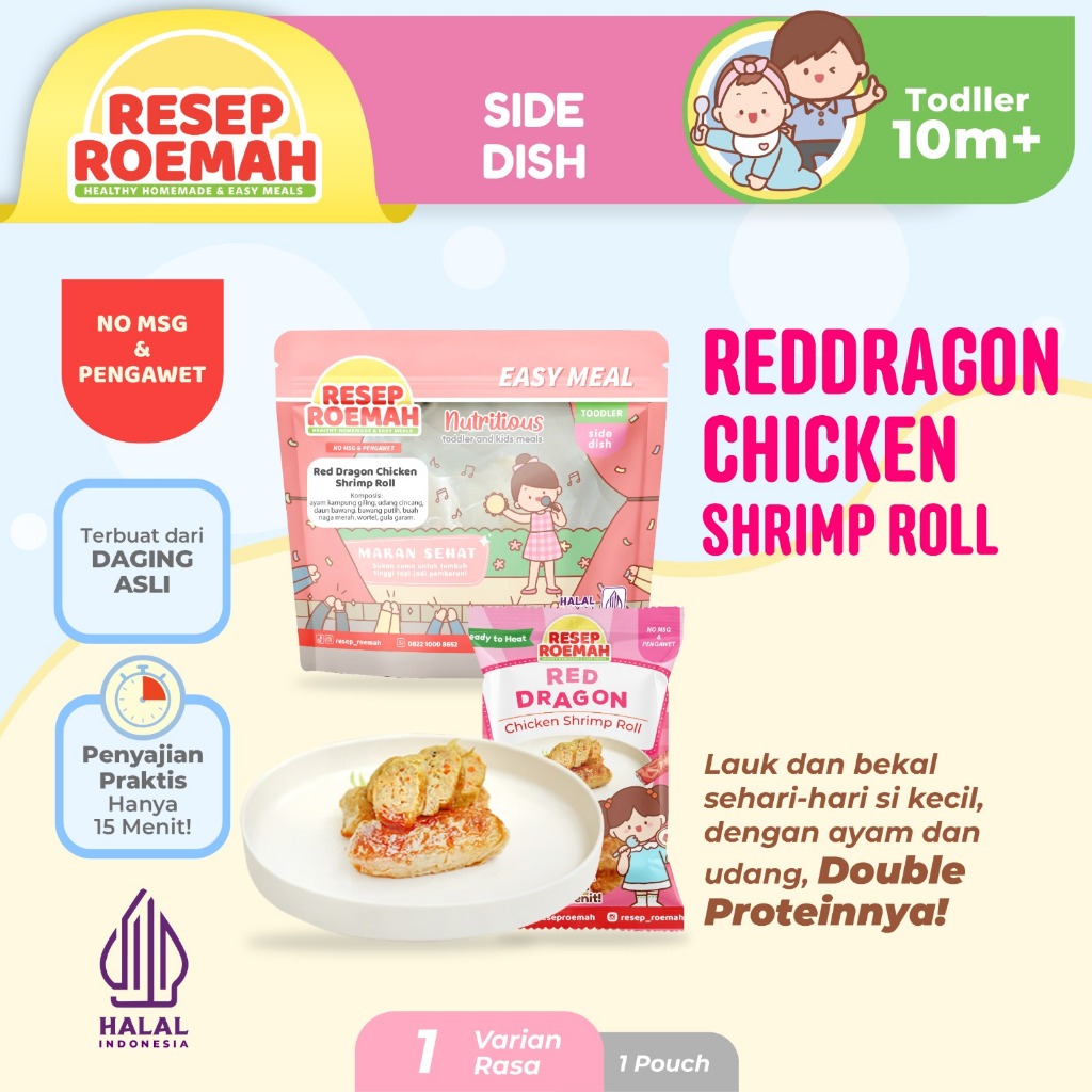 

RESEP ROEMAH / Reddragon Chicken Shrimp Roll / Makanan Balita Homemade / Makanan Anak / Frozen Food